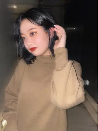 ミディアム カラー パーマ ヘアアレンジ メンズ キッズ ネイル マツエク・マツパ umu.［韓国ヘア /ダウンパーマ］のヘアスタイル