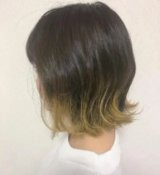 ミディアム カラー ケアブリーチ /髪質 改善/古橋圭史郎のヘアスタイル