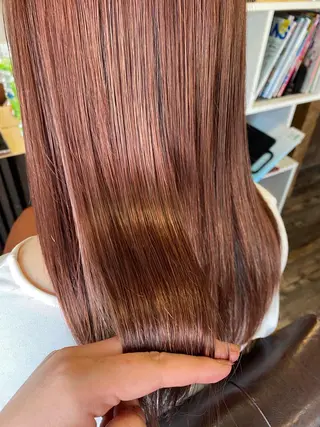 セミロング ブリーチ毛対応酸性 ストレート🌈サキのヘアスタイル