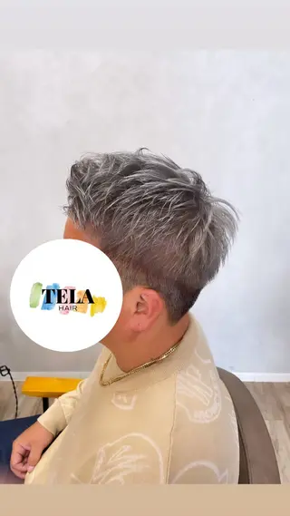 ショート カラー メンズ TELA HAIR 瑞江店所属・髪質改善⭐️透明感 片塩のヘアスタイル