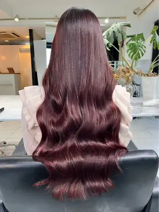 ロング カラー ハイライト白髪ぼかし 暖色ゆうき渋谷のヘアスタイル