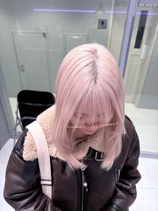 ミディアム カラー 菜々🫧新宿 透明感ケアブリーチのヘアスタイル