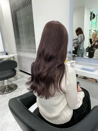 ロング カラー ブリーチなし透明感 ×縮毛矯正🤍ユウのヘアスタイル