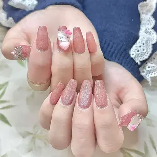 ネイル 🎀erika 長さだし💗モチ最高のネイルデザイン