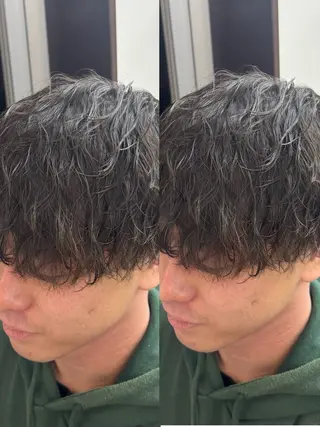 ミディアム メンズ 焼津メンズパーマ特化 大石雄生のヘアスタイル