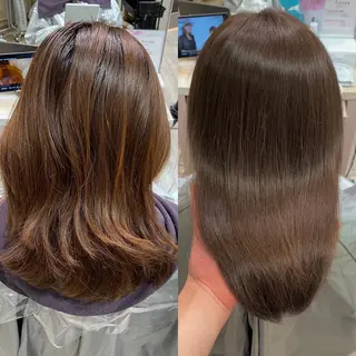 セミロング カラー On所属・顔まわりカット🌟 くびれヘア/寺門遥輝のヘアスタイル