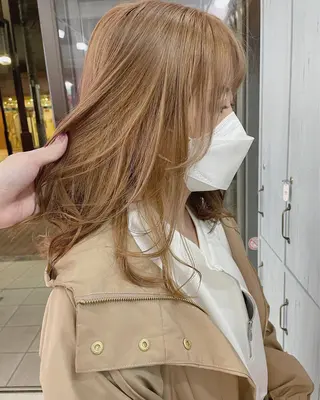 セミロング ❄️💛エクステ ブリーチ❄️yukiのヘアスタイル