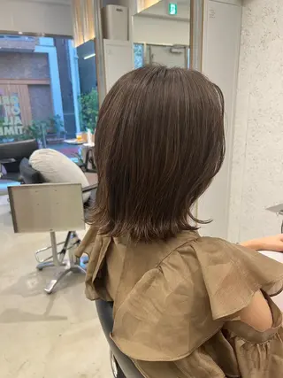 ミディアム カラー バレイヤージュ茅ヶ崎 オオタ カズキのヘアスタイル