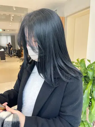 カラー 🫒🫒ブリーチなし 艶カラー🫒ヤマシロのヘアスタイル