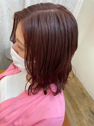 ミディアム カラー ヘアセット🎀耳つぼ 👂💎MONAMIのヘアスタイル