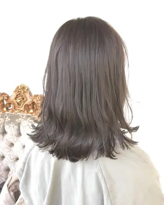 セミロング カラー パーマ ヘアアレンジ エグチ アキラのヘアスタイル