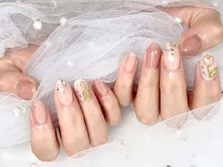 ネイル I-nailロング /ワンホン/キラキラのネイルデザイン