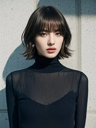 ミディアム ウルフカット 811 大阪梅田 ウルフのヘアスタイル