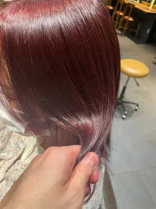 ミディアム カラー ブリーチ＆縮毛矯正 🧸tomoki🧸のヘアスタイル