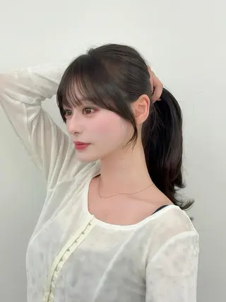 ロング カラー 韓国ヘア/レイヤー/ 顔まわり足立遥奈のヘアスタイル