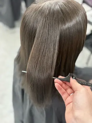 セミロング カラー 韓国風暗髪ヘア🤍 🫧MIREIのヘアスタイル