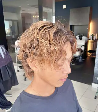 セミロング カラー パーマ メンズ パーマ特化美容師 🔥Yoshiyaのヘアスタイル