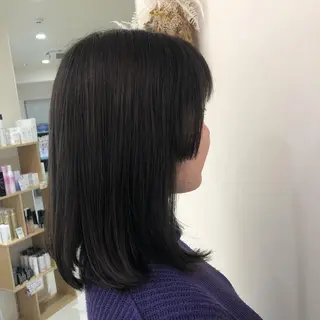 セミロング カラー 細めハイライト🩶 ボブ/レイヤーカットのヘアスタイル
