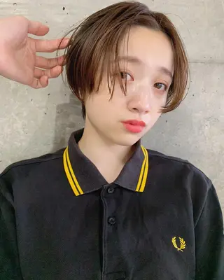 ショート カラー ボブパーマコテ巻き風 パーマNo1深江秀平のヘアスタイル