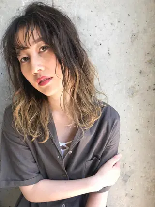 セミロング カラー パーマ エクステ指名No.1 【店長】橘田のヘアスタイル