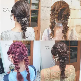 ロング ヘアアレンジ 𓅰なかがわ ふみな𓅯のヘアスタイル