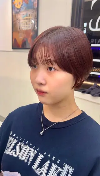 ショート レイヤー×ツヤカラー 渋谷/kougaのヘアスタイル