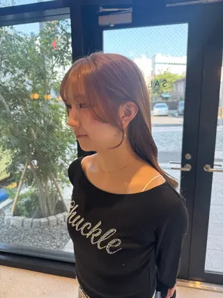 セミロング カラー ヘアアレンジ 艶カラー の達人のヘアスタイル