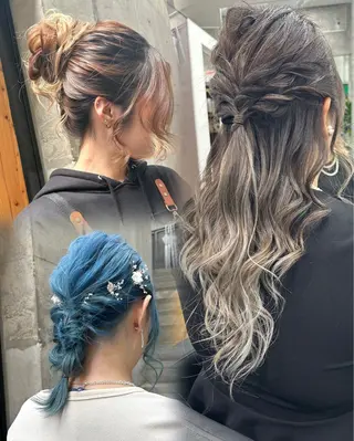 ミディアム ヘアアレンジ ✨ブリーチ特化✨ 💚Acchon💚のヘアスタイル