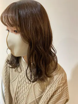 セミロング カラー サイトウ アカネのヘアスタイル