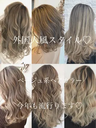 ミディアム カラー 美容室 ソンリエのヘアスタイル