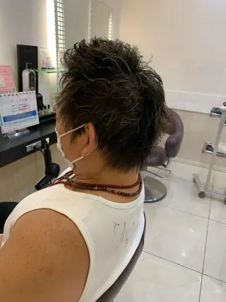 ショート カラー パーマ メンズ トータルビューティー K:R鶴川のヘアスタイル