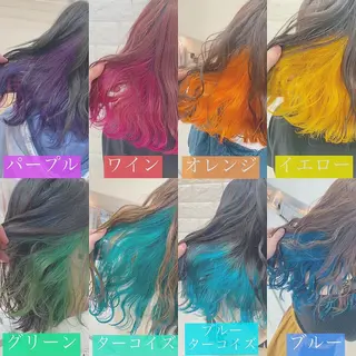 セミロング カラー オフホワイトアンドなんば所属・福西 洋斗のヘアスタイル