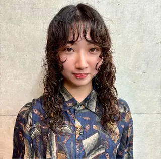 パーマ RIN パーマ/暖色カラーのヘアスタイル
