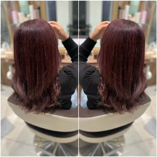 セミロング カラー 全席個室　暖色カラー Zina松園優香🌸のヘアスタイル