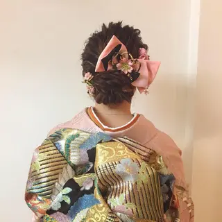 セミロング ヘアアレンジ 安永 涼のヘアスタイル