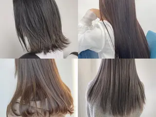 セミロング 髪質改善カラー× 美髪ストレート前出のヘアスタイル