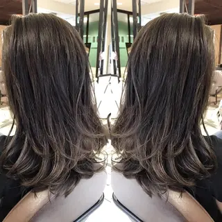 セミロング カラー シールエクステ⭐️ オオミタクヤのヘアスタイル
