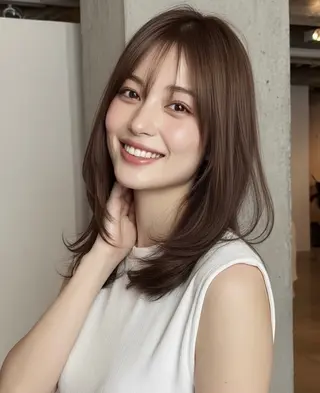 ミディアム 髪質改善/レイヤー/ ショート/koshiのヘアスタイル