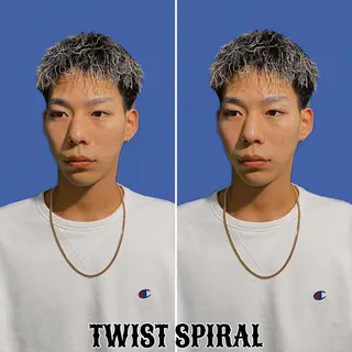 ミディアム カラー パーマ メンズ &CREW スタッフのヘアスタイル