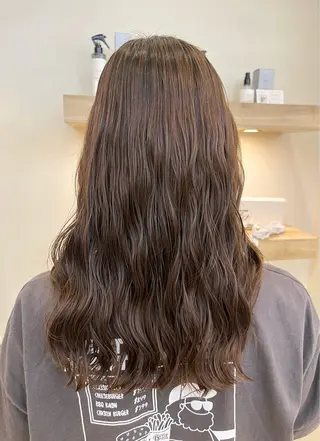 ミディアム パーマ 暖色カラー🍒スパ/ canna‎🤍のヘアスタイル