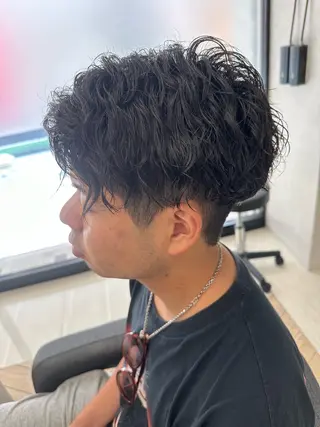 ミディアム パーマ メンズ 💈メンズ特化 美容師サキ💈のヘアスタイル