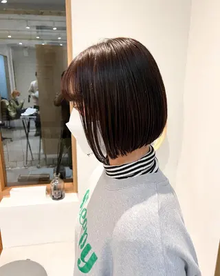 ショート カラー ミディアムパーマ /癖毛パーマのヘアスタイル