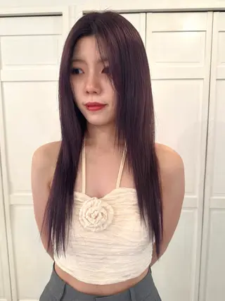 カラー ブリーチカラー🎀 韓国風/寺門美優のヘアスタイル