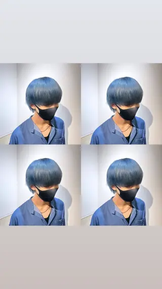 ショート カラー ヘアアレンジ メンズ 💎韓国レイヤー ×エクステゆうま💎のヘアスタイル