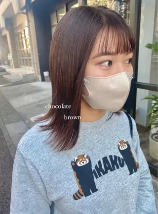 ミディアム カラー 塩澤 榛奈のヘアスタイル