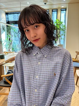 ミディアム パーマ かのうひなこ🌻 レイヤーカットのヘアスタイル