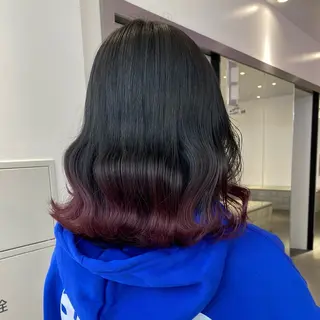 ミディアム カラー HIKARI🐈‍⬛ レイヤー×デザインのヘアスタイル