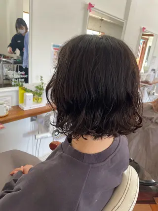 ミディアム パーマ mopa所属・mopa_kaede 暖色カラー/ロングのヘアスタイル