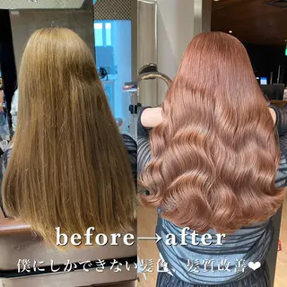 セミロング カラー 顔まわりの神様✨ 透明感カラー藤嶋秀幸のヘアスタイル