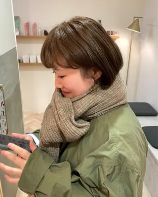 ショート 似合わせ/ベージュ /レイヤー/りほ🤍のヘアスタイル